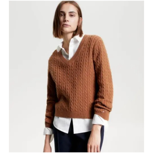 TOMMY HILFIGER Soft wool ao cable v-nk sweater